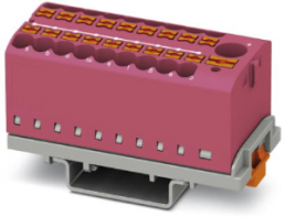 Distribution block, push-in connection, 0.14-4.0 mm², 19 pole, 24 A, 8 kV, pink, 3273127