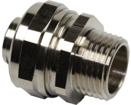 Straight hose fitting, NPT 1 1/2", brass, nickel-plated, IP67, metal, (L) 50 mm