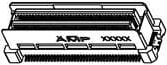 Pin header, 80 pole, pitch 0.6 mm, straight, black, 6376611-1