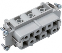 Socket contact insert, H-B 16, 6 pole, equipped, screw connection, with PE contact, 10171600