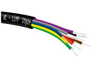 PVC control line UL-LiYY 6 x 0.14 mm², AWG 26, unshielded, black