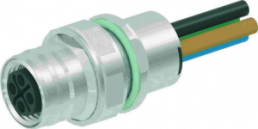 Sensor actuator cable, M12-flange socket, straight to open end, 4 pole, 0.3 m, 12 A, 21033992402