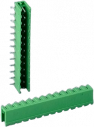 Pin header, 13 pole, pitch 5.08 mm, angled, green, B6605222