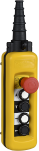 Pendant pushbutton, 4 pushbutton, 1 emergency stop/emergency off button, 6 Form A (N/O) + 5 Form B (N/C), latching, XACA49231
