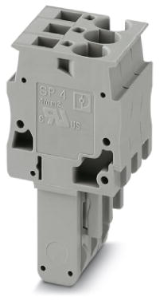 Plug, spring balancer connection, 0.08-6.0 mm², 3 pole, 32 A, 8 kV, gray, 3042900