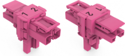 T-distributor, 2 pole, pink, 770-1603