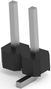 Pin header, 2 pole, pitch 2 mm, straight, black, 2842104-2