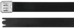 Cable tie, stainless steel, (L x W) 1092 x 12.3 mm, bundle-Ø 17 to 160 mm, black, -80 to 538 °C
