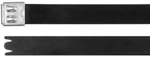Cable tie, stainless steel, (L x W) 1245 x 16 mm, bundle-Ø 25 to 180 mm, black, -80 to 538 °C