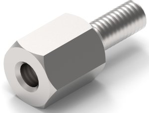 Hexagon spacer bolt, External/Internal Thread, M2.5/M2.5, 12 mm, brass