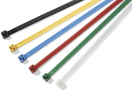 Cable tie outside serrated, releasable, polyamide, (L x W) 196 x 4.8 mm, bundle-Ø 2 to 50 mm, red, -40 to 85 °C