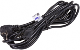 Power cord, Europe, C13-plug, angled on CEE 7/7, straight, black, 5 m