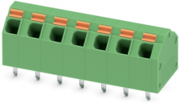 PCB terminal, 7 pole, pitch 5.08 mm, AWG 24-16, 9 A, spring-clamp connection, green, 1751215