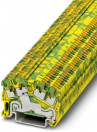 Protective conductor terminal, push-in connection, 0.14-1.5 mm², 4 pole, 6 kV, yellow/green, 3214644