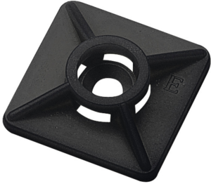 Mounting base, plastic, black, self-adhesive, (L x W x H) 19 x 19 x 2 mm