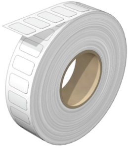 Polyester Device marker, (L x W) 18 x 9 mm, white, Roll with 1000 pcs