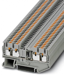 Component terminal block, push-in connection, 0.14-4.0 mm², 4 pole, 500 mA, 8 kV, gray, 3210279