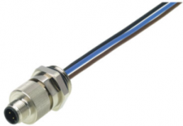 Sensor actuator cable, M12-cable plug, straight to open end, 4 pole, 0.15 m, black/blue, 4 A, 8425930000