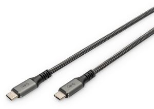 USB4 connection cable, USB plug type C to USB plug type C, 1 m, black