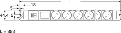 03.302.014.1 Knürr Power Outlet Strips and Cable Drums Image 2