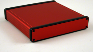 Aluminum enclosure, (L x W x H) 160 x 165 x 30 mm, red, IP54, 1455R1601RD