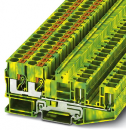 Protective conductor terminal, push-in connection, 0.5-10 mm², 4 pole, 8 kV, yellow/green, 3061842