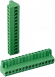 Socket header, 15 pole, pitch 5.08 mm, angled, green, B6607223