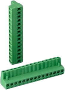 Socket header, 15 pole, pitch 5.08 mm, angled, green, B6607223