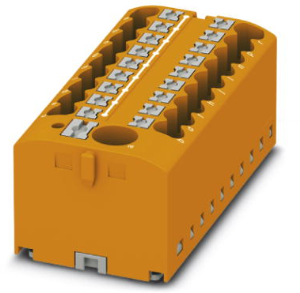 Distribution block, push-in connection, 0.14-4.0 mm², 19 pole, 24 A, 6 kV, orange, 3273392
