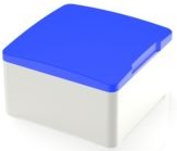 Plunger, square, (L x W x H) 11.65 x 14.5 x 14.5 mm, blue, for short-stroke pushbutton, 5.05.512.006/2600