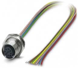 Sensor actuator cable, M12-flange socket, straight to open end, 8 pole, 2 m, 2 A, 1424030