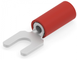 Insulated forked cable lug, 1.04-2.68 mm², AWG 22 to 16, M3.5, red