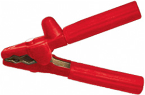 Battery charging plier 750 A, 180 mm, polarity symbol +, red, full insulation