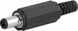 DC connector, 2.1 x 5.5 mm, solder termination, black