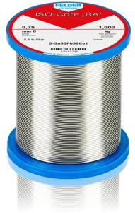Solder wire, leaded, Sn60Pb39Cu1, Ø 0.75 mm, 1 kg