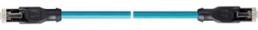 Patch cable, RJ45-cable plug, straight to RJ45-cable plug, straight, Cat 5e, PUR, 1 m, blue