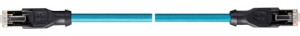 Patch cable, RJ45-cable plug, straight to RJ45-cable plug, straight, Cat 5e, 1 m, blue