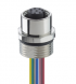 Sensor actuator cable, M12-flange socket, straight to open end, 5 pole, 0.5 m, PVC, metal, 4 A, 1220 05 T16CW 0,5M