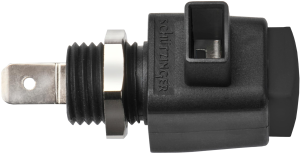 Quick pressure clamp, black, 300 V, 16 A, faston plug, nickel-plated, ESD 798 / SW