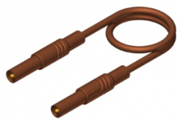 Measuring lead with (4 mm plug, spring-loaded, straight) to (4 mm plug, spring-loaded, straight), 1 m, brown, PVC, 2.5 mm², CAT III