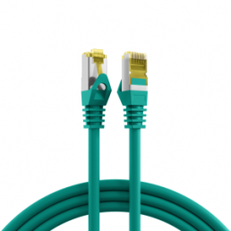 Patch cable, RJ45 plug, straight to RJ45 plug, straight, Cat 6A, S/FTP, LSZH, 0.15 m, green