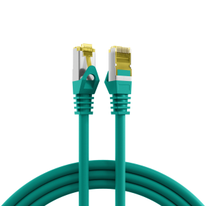 Patch cable, RJ45 plug, straight to RJ45 plug, straight, Cat 6A, S/FTP, LSZH, 3 m, green