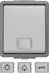 Surface mounted moist room pushbutton, gray, 230 V (AC), 10 A, IP44, 5TD4701