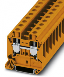 Through terminal block, screw connection, 1.5-25 mm², 2 pole, 76 A, 8 kV, orange, 3047468