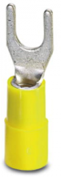 Insulated forked cable lug, 4.0-6.0 mm², AWG 12 to 10, M4, yellow
