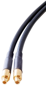Coaxial cable, MMCX plug (straight) to MMCX plug (straight), RG-174/U, grommet black, 1 m, C-00954-01-3