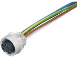 Sensor actuator cable, 7/8"-flange socket, straight to open end, 4 pole, 0.2 m, PUR, 8 A, 1292440000