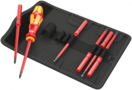 VDE screwdriver kit, PH1, PH2, 3.5 mm, 5.5 mm, 1 mm, 2 mm, Phillips/slotted/hexagon/square, 05003473001