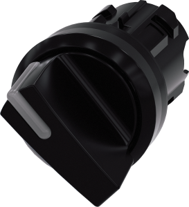 Toggle switch, illuminable, latching, waistband round, black, front ring black, 90°, mounting Ø 22.3 mm, 3SU1002-2BF10-0AA0