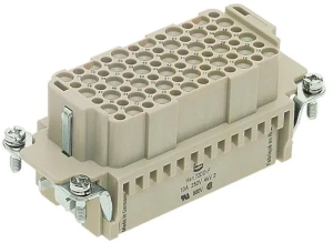 Socket contact insert, 16B, 72 pole, unequipped, crimp connection, with PE contact, 09160723101